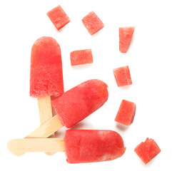 Watermelon ice-cream, isolated on white
