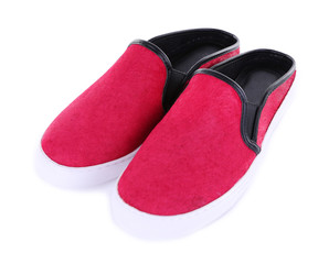 Bright pink shoes, isolated on white