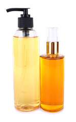 beautiful cosmetic bottles, isolated on white