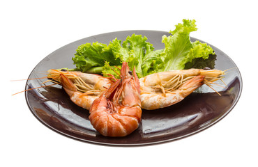 Boiled king prawns