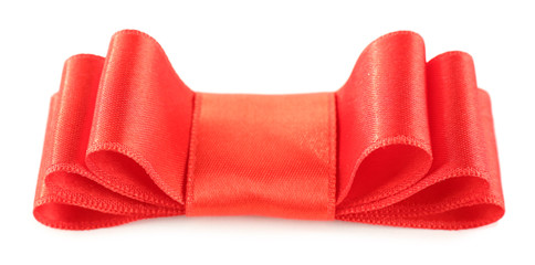 Red bow isolated on white