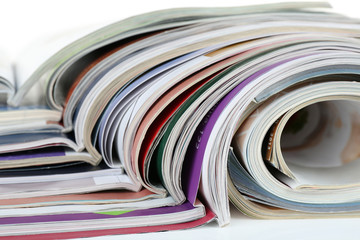 Many magazines close up