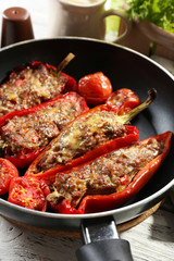 Stuffed pepper with meat and vegetables