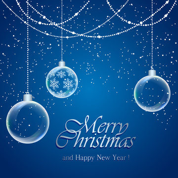 Christmas blue background