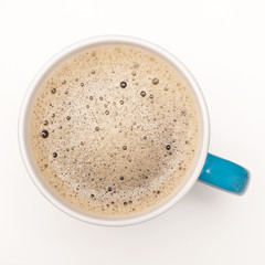 Top view of a coffee cup