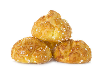 choux pastry, eclairs isolated on white