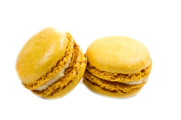colored macarrons isolated on white