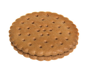 Chocolate cookie isolated on white background