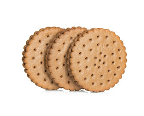 Chocolate cookies isolated on white background