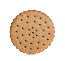Chocolate cookie isolated on white background