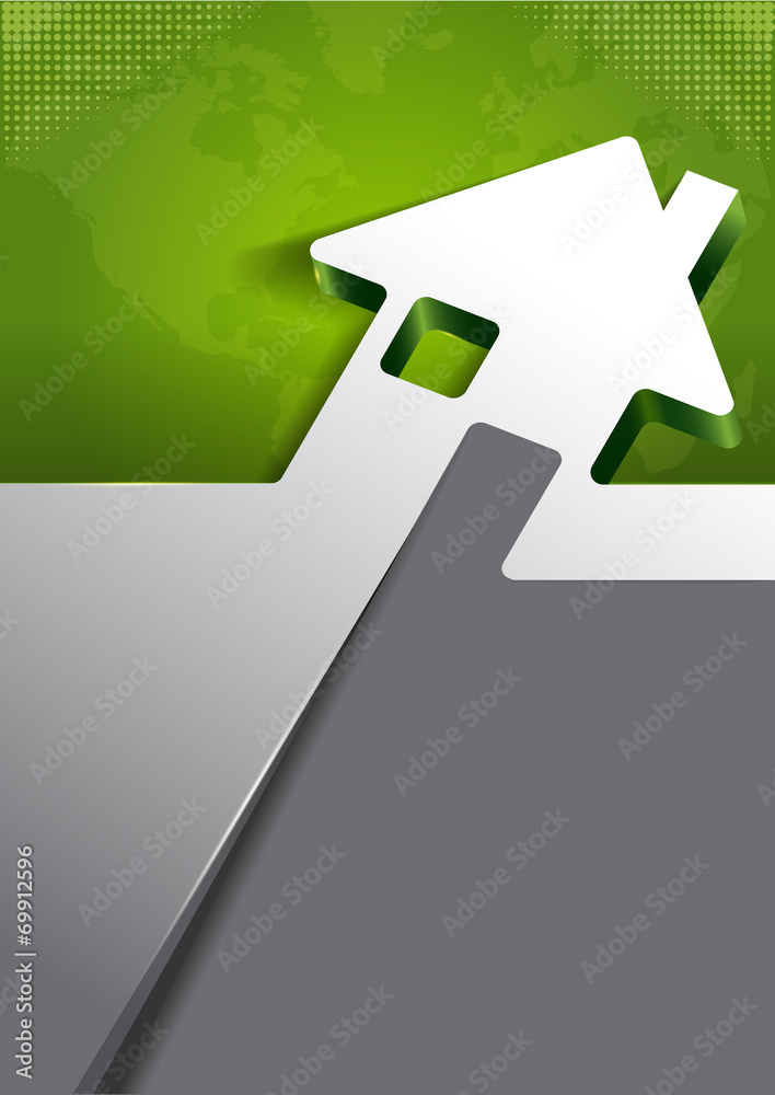 Fototapete Vector background for real estate agency with abstract house
