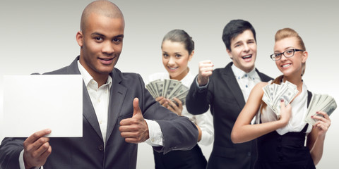Fototapeta premium team of young successful business people