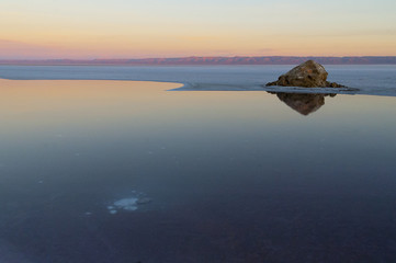 Salt lake Chott El Djerid on sunrise, Tunisia - 69912950