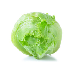 Green Iceberg lettuce on White Background