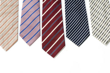 Silk ties isolated on the white