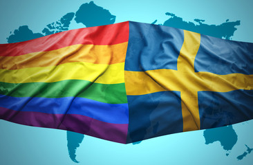 Sweden and Rainbow flags