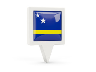 Square flag icon of curacao