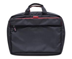 black laptop bag isolated on white background with clipping path
