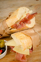 ham and cheese bocadillo