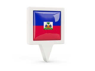 Square flag icon of haiti