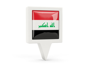 Square flag icon of iraq