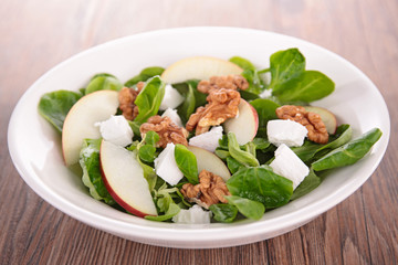 autumn salad with apple, cheese and walnut