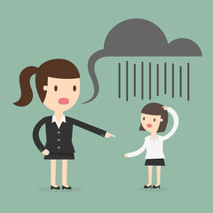 Boss shouting at an employee