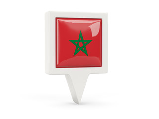 Square flag icon of morocco
