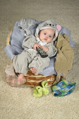 Naklejka premium baby in the basket