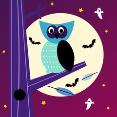 Sfondo di halloween con gufo