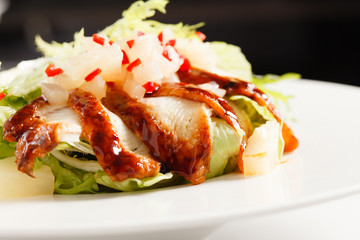 salad with smoked eel