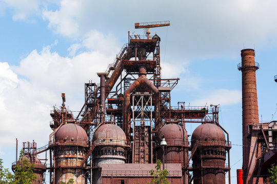 blast furnace at the steel industry