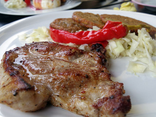 Pork steak with pickles