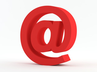Red @ e-mail sign