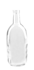Empty glass bottle isolated on white