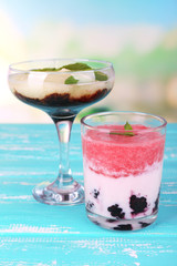 Watermelon cocktail and melon smoothie