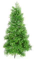 Artificial fir tree isolated on white