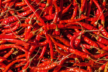 Red spicy chili peppers