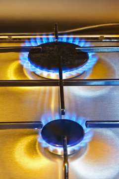 Flames of gas - kitchen stove