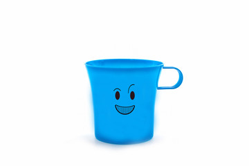 Colorful of facial expression on cup .