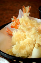 Shrimps tempura.