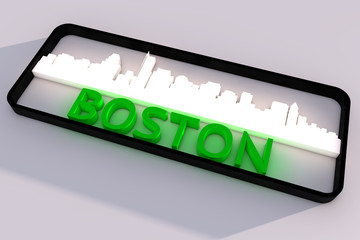 Boston base colors of the flag of the city 3D design