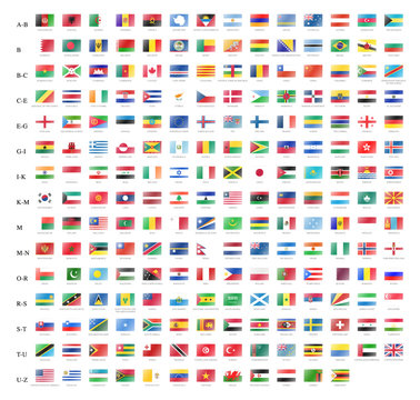 Flags vector of the world on white background