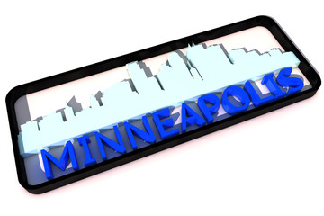 Minneapolis base colors of the flag of the city 3D design
