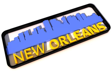 New Orleans base colors of the flag of the city 3D design