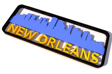 New Orleans base colors of the flag of the city 3D design