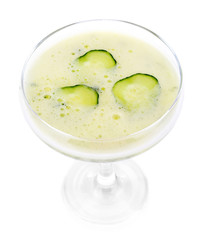 Cucumber cocktail isolated on white