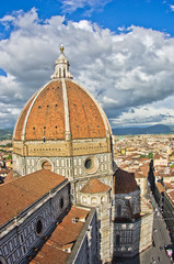 Fototapeta na wymiar Dome of Santa Maria cathedral in Florence, Tuscany