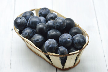 black plums in white background