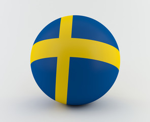 Swedish flag on 3D sphere